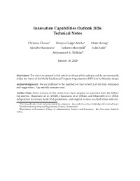 Innovation Capabilities Outlook 2026: Technical Notes